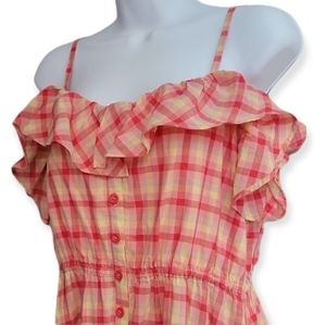 LUX red and yellow plaid dress NWT Size 10